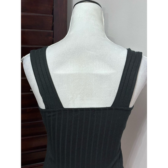 BP Crop Tank Top Sleeveless Straight Neck Ribbed Stretchy Black Women's XS NWOT - Picture 6 of 8